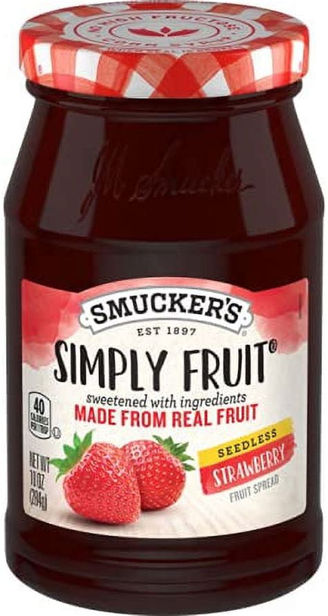 Smuckers Simply Fruit Seedless Strawberry Fruit Spread 10 Oz Pack Of