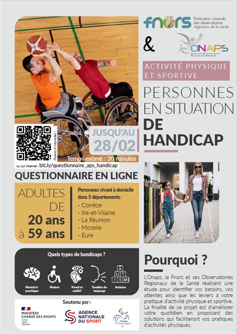 Activité physique et sportive des adultes en situation de handicap