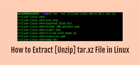 How To List And Extract Unzip Tar Xz File In Linux