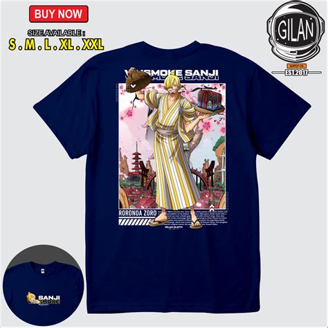 Jual Sakazuki Kaos Baju Anime One Piece Vinsmoke Sanji Wanokuni Arc