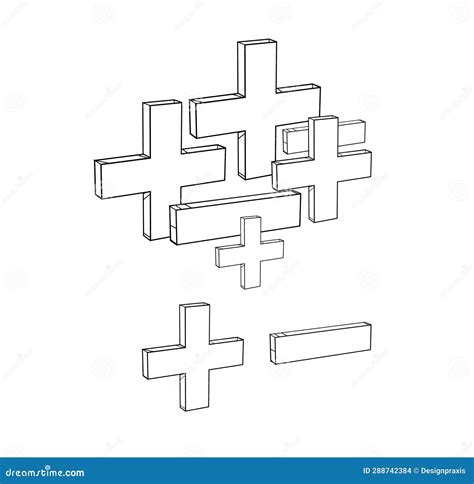 Plus Minus Sign Abstract Composition Stock Illustration - Illustration of element, solution ...