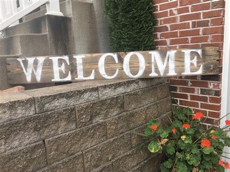 Wooden Outdoor Welcome Sign Rustic Wooden Welcome Sign