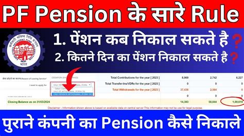 Pension क पस नकलन क नयम जन ल PF Pension Amount Withdrawal