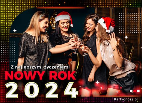 Wiele szczęścia w Nowym Roku 2024 Darmowe e kartki Nowy Rok