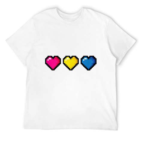 8 Bit Pansexual Pride Flag Heart Lgbt Love T Shirt White Small