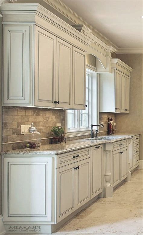 White Glazed Kitchen Cabinets