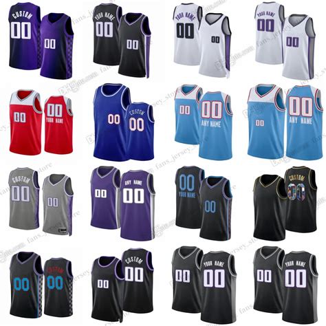 Custom Printed 2023 24 New Basketball Jerseys DeAaron Fox Domantas ...