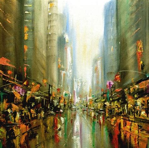 New York City In Rain Painting By Vishalandra M Dakur Saatchi Art