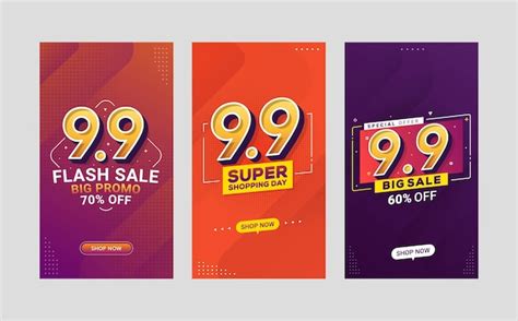 Premium Vector 99 Shopping Day Social Media Stories Banner Sale