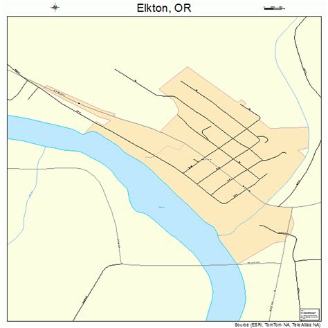 Elkton Oregon Street Map 4122800