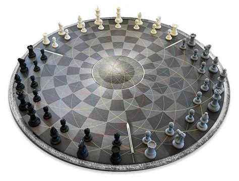 Chess For Three 3 Dimensional Round Chess Board For 3 Person 3 Man