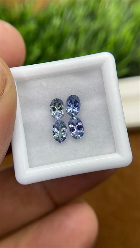 Natural Mermaid Color 4 Piece Oval Shape Eye Clean Tanzanite Premium