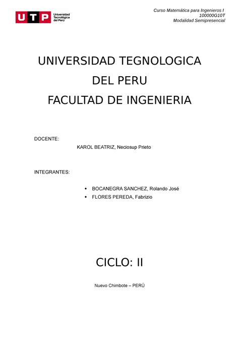 Acv S03 Evaluación Permanente 1 Tarea Calificada 1 Grupo 9 Universidad Tegnologica Del