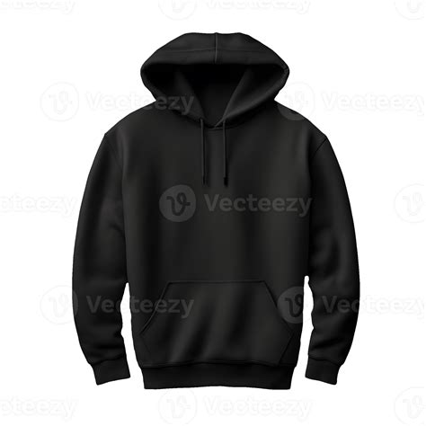 Ai Generated Photo Of Clean Black Hoodie Without Background Template