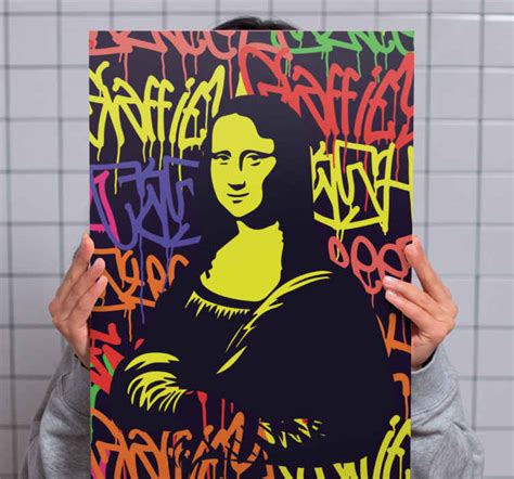 Cuadro Decorativo Moderno Mona Lisa Pintada Con Grafitti Art Tenvinilo