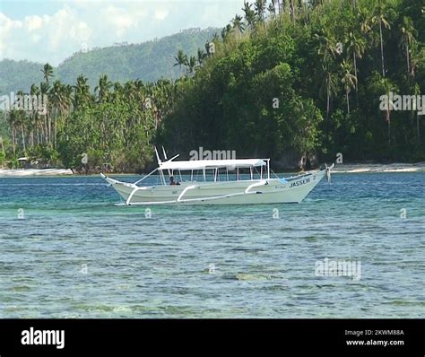 Traditional Filipino Banka Outrigger On The Ocean In Philippines Stock