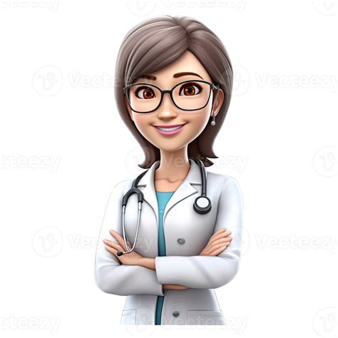 3d Happy Cartoon Doctor Cartoon Doctor On Transparent Background