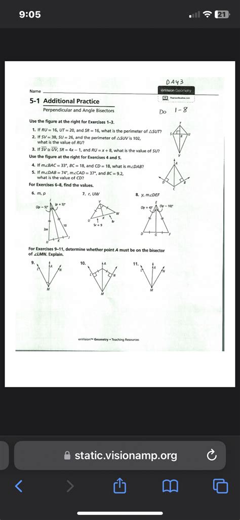 Day Envision Geometry Name Additional Practice