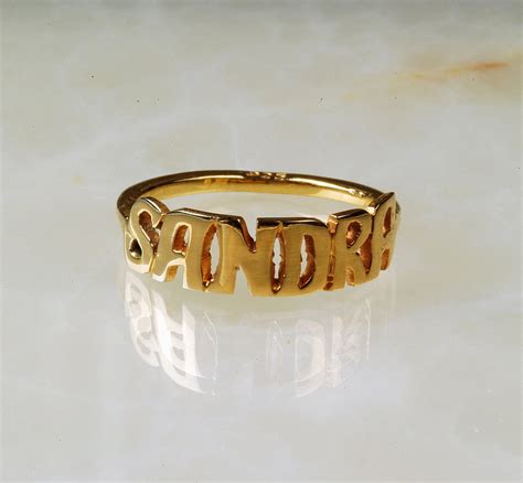 14k Solid Gold Name Ring Personalized Name Ring