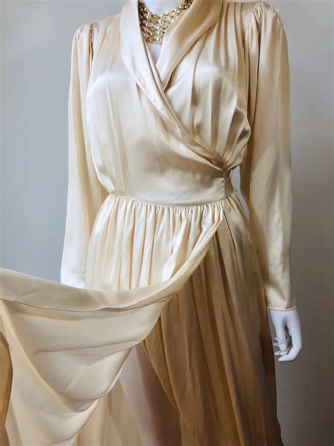 Vintage Silk Charmeuse Robe Old Hollywood Glamour Gene Harlow Full