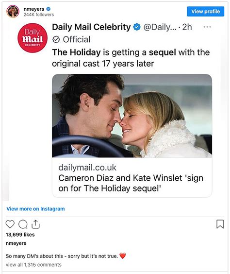 Nancy Meyers responds to 'The Holiday' sequel rumors: 'So many DM’s