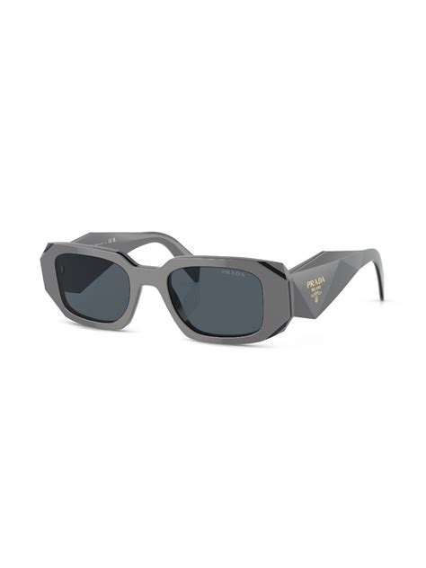 Prada Eyewear Rectangle Frame Sunglasses Grey Farfetch