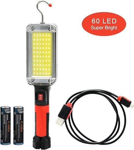 Portable Led Rechargeable 1200 Lumen Bright Work Light Magnetic Base