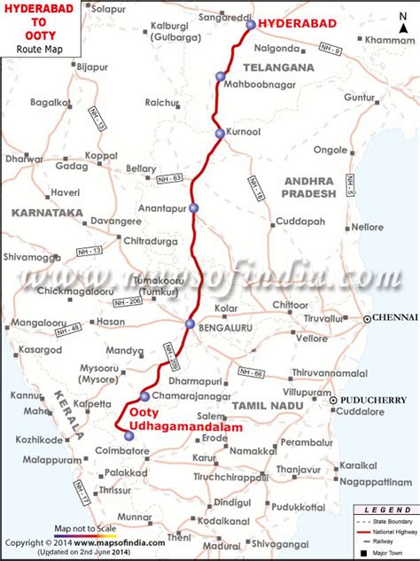 Hyderabad Ooty Route Map