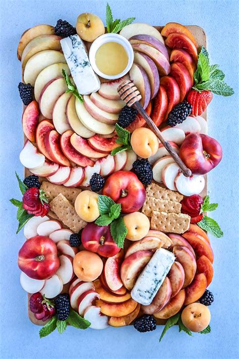 Summer Stone Fruit Cheese Platter - Stone Fruit, Cheese & Honey Spread