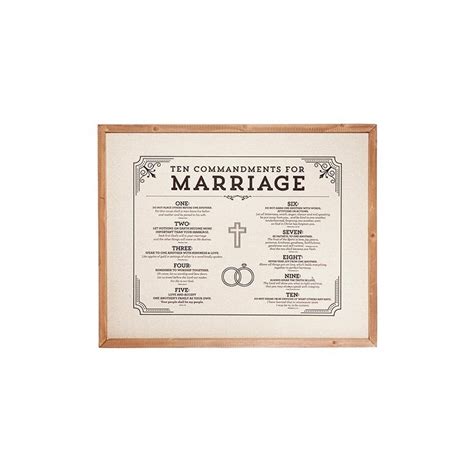 Wall Plaque Ten Commandments For Marriage 21 X 1