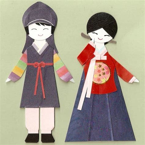 National Costumes Asian Countries On The Paper Doll