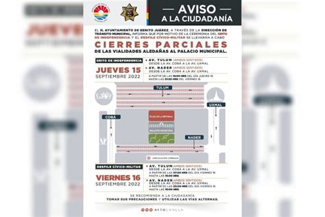 GRITO Y DESFILE Anuncian Cierre Parcial De Vialidades Por Festejos