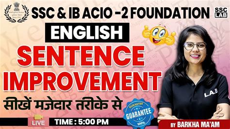 Ssc Ib Acio Sentence Improvement Concept And Tricks Ssc