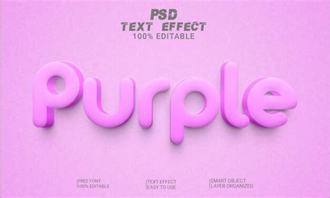 Efecto De Estilo De Texto Editable D P Rpura Archivo Psd Premium Con