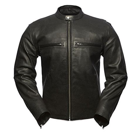 First Mfg Co Turbine Men S Motorcycle Biker Riding Black Leather