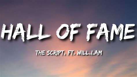 The Script Hall Of Fame Ft Will I Am Lyrics Youtube