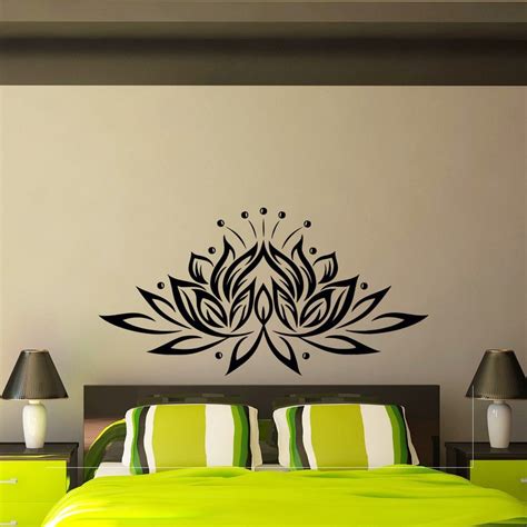 Lotus Wall Decal Vinyl Sticker Yoga Lotus Flower Indian Etsy