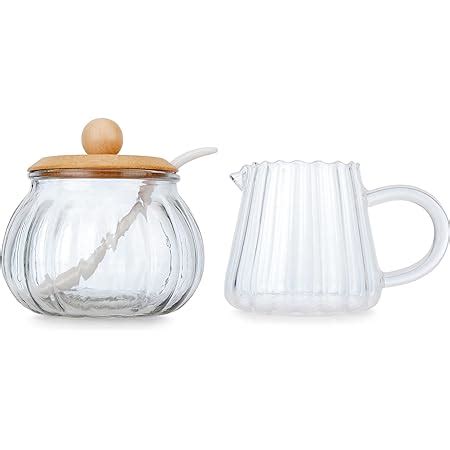 Chase Chic Teilig Glas Milch Und Zucker Set Mit Deckel Ml