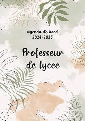 Agenda De Bord Professeur De Lycee Carnet De Bord Semainier