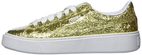 Puma Basket Platform Glitter Sneakers In Gold Only 96 Runrepeat