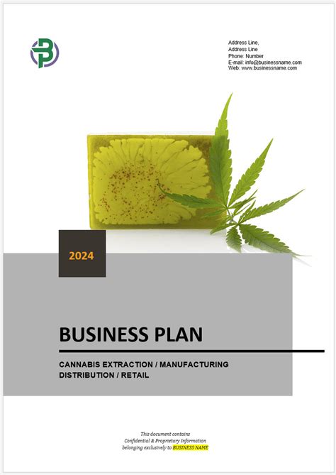 Cannabis Extraction Manufacturing Wholesale Retail Business Plan Template Business Plan Templates