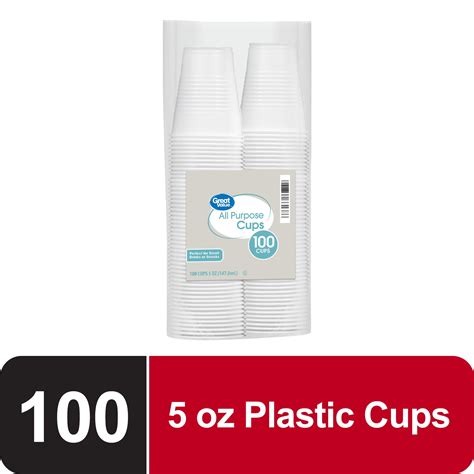 Great Value All Purpose Disposable Plastic Cups Clear 5 Oz 100 Count