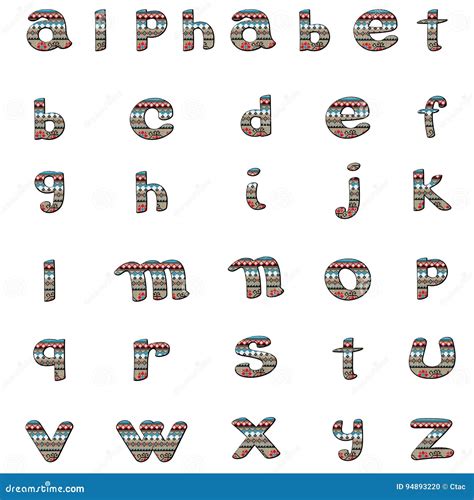 Romanian Pattern Small Letters Stock Vector Illustration Of Text