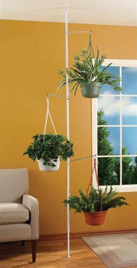 Spring Tension Rod Indoor Plant Pole With 3 Adjustable Arms Ebay