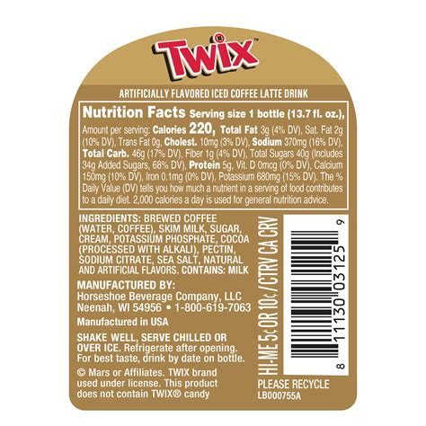 Victor Allens Coffee Twix Iced Coffee Latte Ready To Drink 137 Oz Bottles