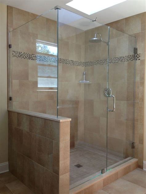 Adding A Glass Shower Door With Half Wall To Your Bathroom Glass Door Ideas