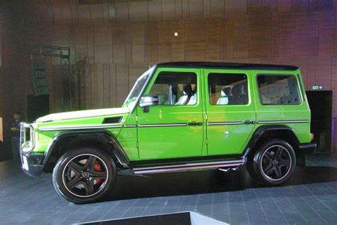 A Bright Green Mercedes G Class Is On Display