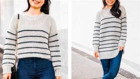 Cozy Striped Sweater Free Crochet Pattern Tutorial Crochet YouTube