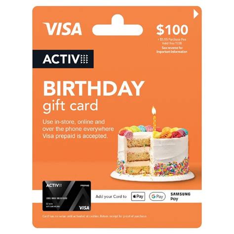 Activ Visa Birthday T Card 100 Officeworks