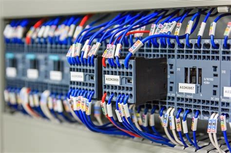 Wiring Plc Control Panel With Wires In Cabinet For Machine Industrial